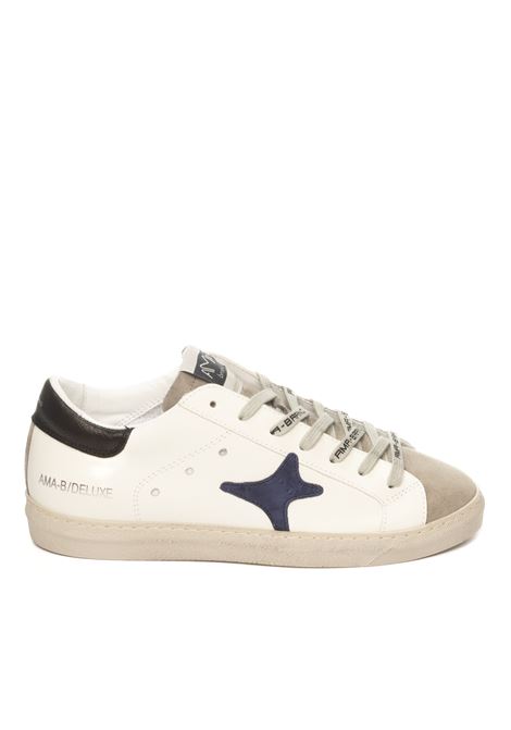 sneaker in pelle logo bianco/grigio/blu AMA BRAND DELUXE | 2922SNK-BIA/BLU